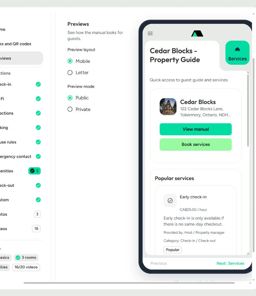 StayPerk mobile guest manual preview