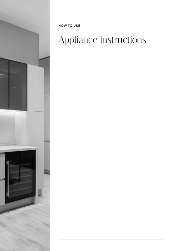 Modern Minimal appliance instruction card with sample steps template